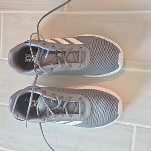 Adidas Men's Gray and White Sneakers